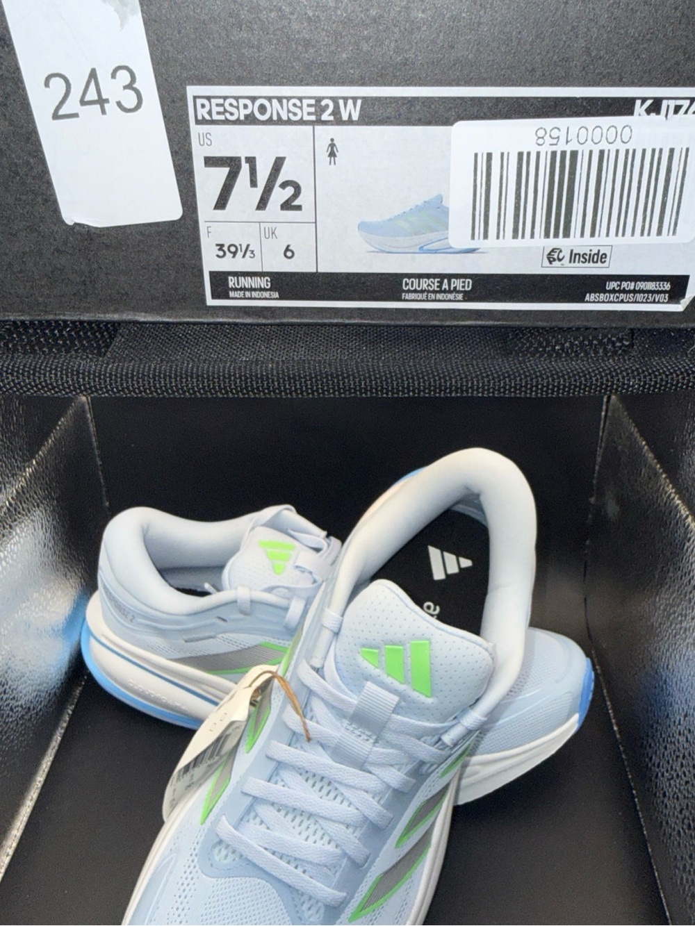 Size 7.5 - adidas Response 2 Crystal Sky Silver Metallic Lime Burst Wmns, KJ768 - Picture 11 of 11